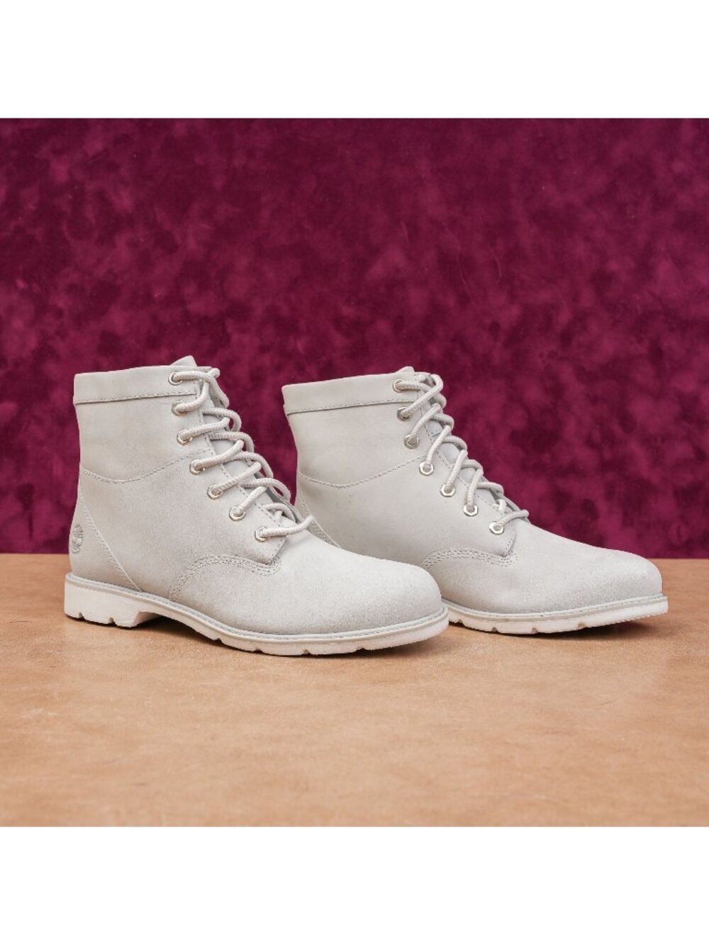 Timberland Women Campton Lace-up Grey Nubuck Waterproof 6in Combat Boots sz 8.5